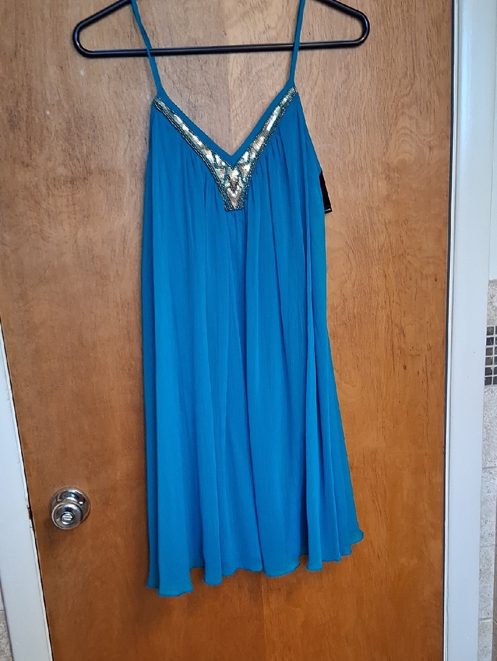 Express Bright Blue Textured Slip Dress with Tag